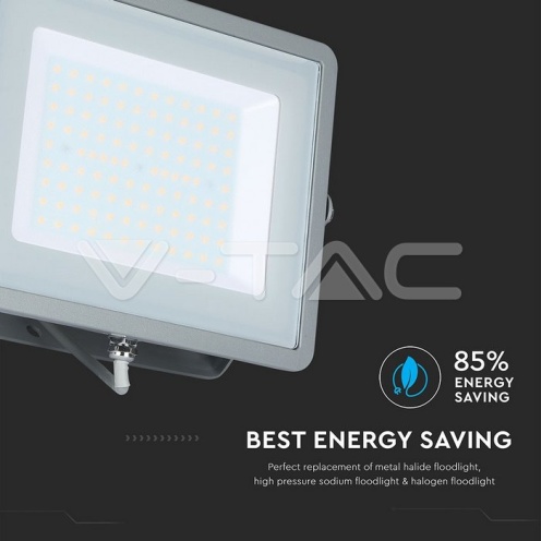 100W LED Прожектор SAMSUNG ЧИП SMD Сиво Тяло 3000К - изглед 15