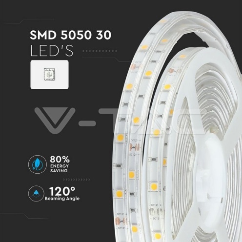 LED Лента SMD5050 - 30/1 Бяла IP65 - изглед 7