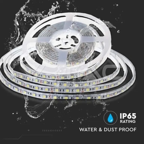 LED Лента SMD2835 - 120/1 24V IP65 3000K Двойно PCB 10М Ролка - изглед 8