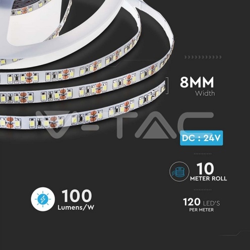 LED Лента SMD2835 - 120/1 24V IP20 6400K Двойно PCB 10М Ролка - изглед 7 - rZ commerce LED Лента SMD2835 - 120/1 24V IP20 6400K Двойно PCB 10М Ролка - изглед 7