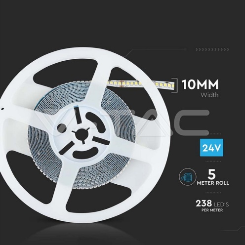 LED Лента SMD2835 - 238/1 24V IP20 6400K 135LM/W - изглед 11
