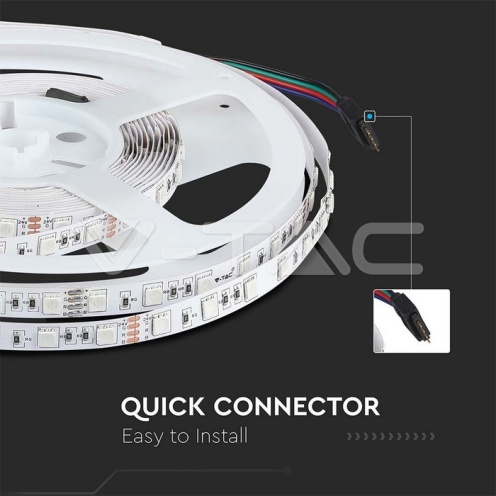 LED Лента SMD5050 - 60/1 24V RGB IP20 10M - изглед 7