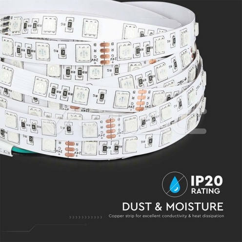 LED Лента SMD5050 - 60/1 24V RGB IP20 5M - изглед 8