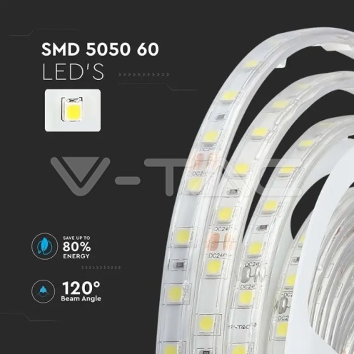 LED Лента 5050- 60/1 24V IP65 3000K - изглед 6