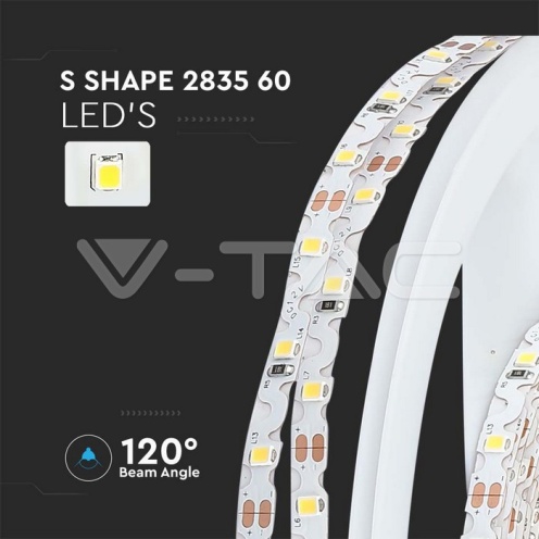 LED Лента 2835 - 60/1 12V IP20 4000K S Образна - изглед 6