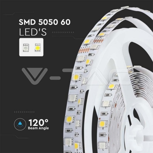 LED Лента 5050 - 60/1 12V IP20 RGB + 4000K A++_new - изглед 8