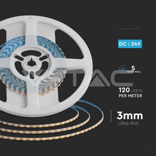 LED Лента SMD 2835 120LED Двойно PCB 3мм 6500K 8W/м. - изглед 6