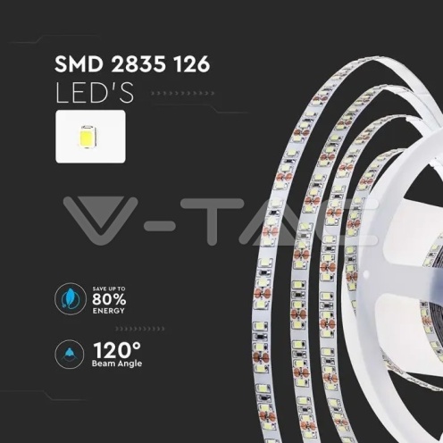 LED Лента SMD2835 - 126/1 24V IP20 4000K 137LM/W - изглед 3