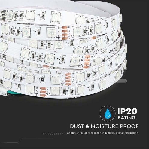 LED Лента SMD5050 - 60/1 24V 4000K IP20 10W/M - изглед 9