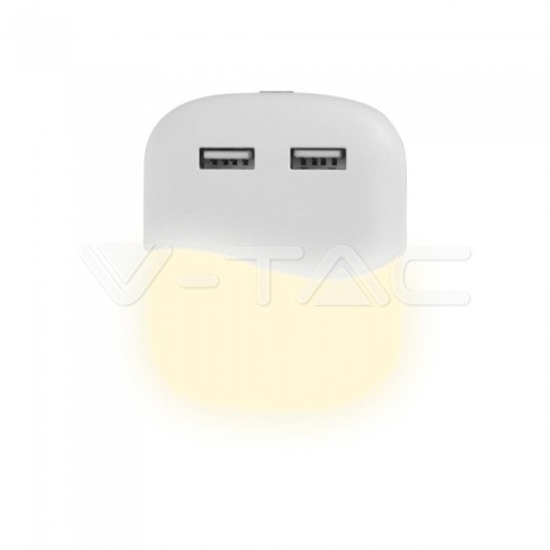 LED Нощна Лампа За Контакт С USB Квадрат 3000K - изглед 4 - rZ commerce LED Нощна Лампа За Контакт С USB Квадрат 3000K - изглед 4
