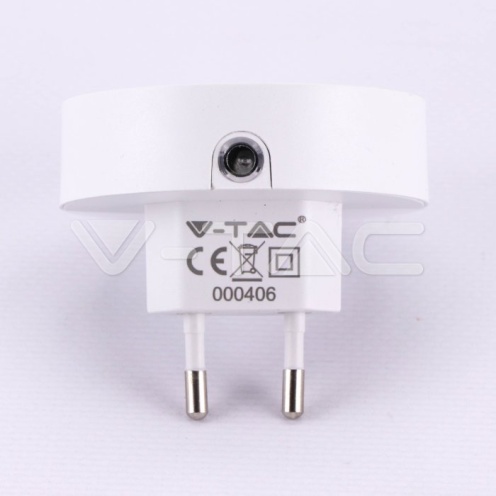 LED Нощна Лампа За Контакт С USB Кръгла 3000K - изглед 3 - rZ commerce LED Нощна Лампа За Контакт С USB Кръгла 3000K - изглед 3