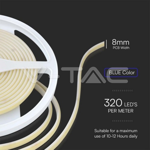 LED COB Лента 24V IP67 синя 320 Leds 10W/m - изглед 3