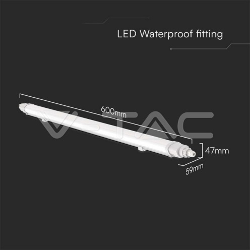 LED Влагозащитено тяло L-Серия 600mm 18W 6500K - изглед 8
