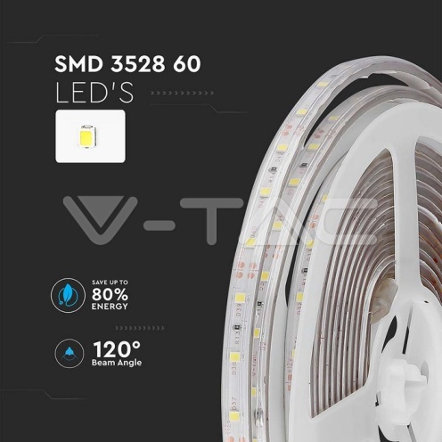 LED Лента SMD3528 - 60/1 Топло Бяла IP65 - изглед 5