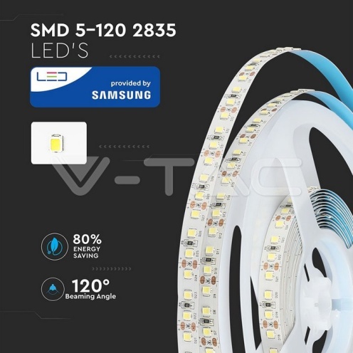 LED Лента SAMSUNG ЧИП 2835 120/1 12V IP20 6000K - изглед 9