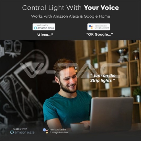 LED Лента 90Лед Сет - 13W Wifi Ip65 RGB +3IN1 - изглед 2