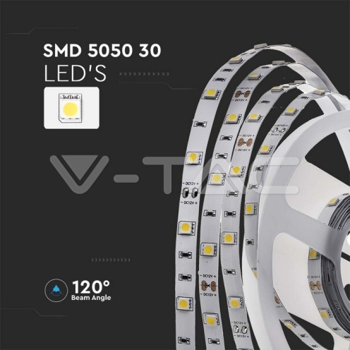 LED Лента SMD5050 30/1 3000К IP20 6W/M - изглед 3