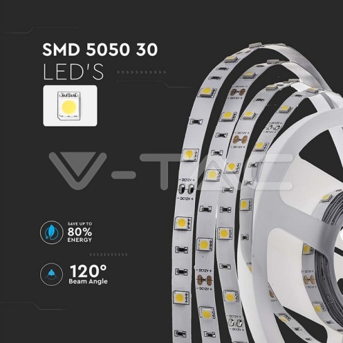 LED Лента SMD5050 - 30/1 Бяла IP20 - изглед 3