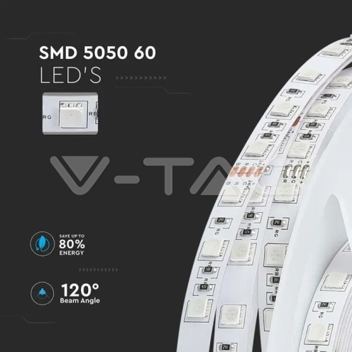 LED Лента SMD5050 - 60/1 24V 3000K IP20 - изглед 6