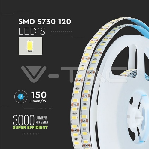 LED Лента SMD5730 - 120/1 High Lumen Топло Бяла Невлагозащитена - изглед 7