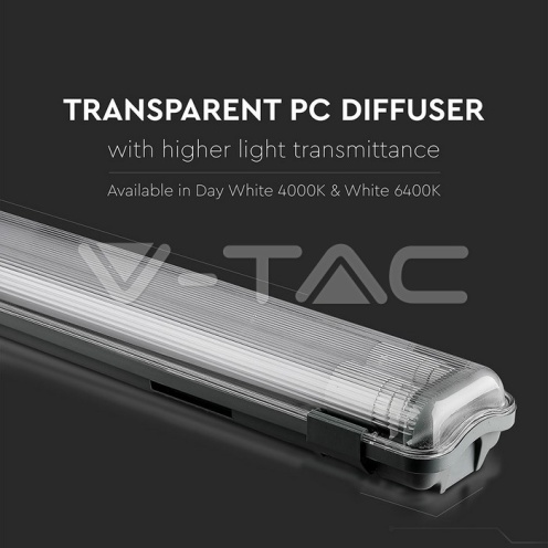 LED Влагозащитено тяло 60cm 2*10W 4000K - изглед 12