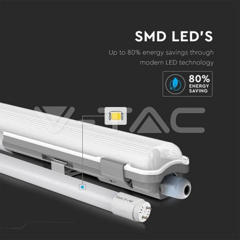 LED Влагозащитено тяло150cm 1*22W 4000K - изглед 4