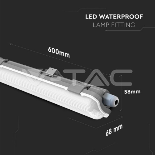 LED Влагозащитено тяло 120cm 1*18W 6400K - изглед 5
