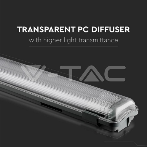 LED Влагозащитено тяло PC/PC 2x1200mm 2x18W 4000K - изглед 5