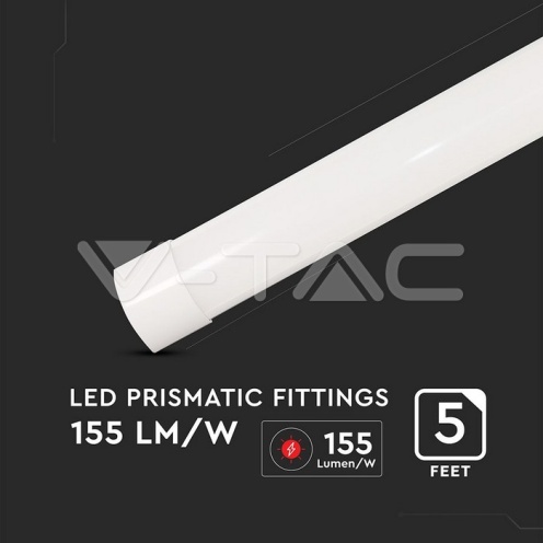 38W LED Линейно Тяло SAMSUNG ЧИП 150sм Пластик Бърза Връзка + Кабел 155LM/WATT 4000K - изглед 3