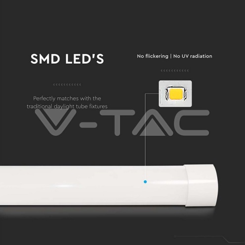 30W LED Линейно Тяло SAMSUNG ЧИП 120см Пластик Бърза Връзка + Кабел 3000K 155LM/WATT - изглед 4