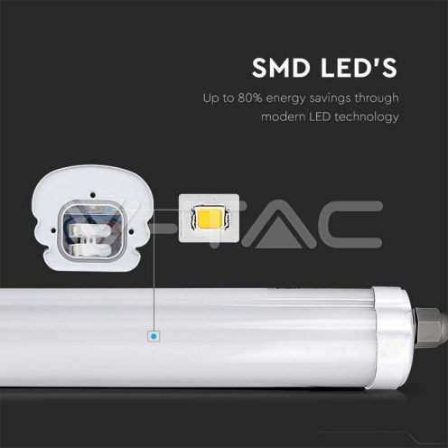 LED Влагозащитено тяло AL/PC G-Серия 600mm 18W 6000K - изглед 11