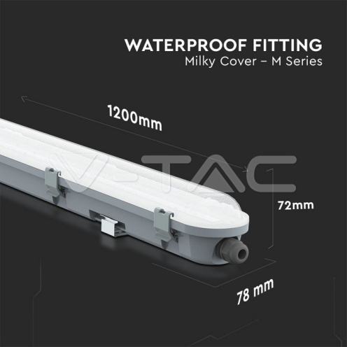 LED Влагозащитено Тяло M-Серия 1200мм 36W 4000K Mат 120LM/W - изглед 8