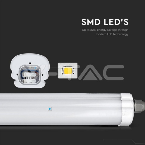 LED Влагозащитено тяло AL/PC G-Серия 1500mm 48W 6000K 120LM/W - изглед 11