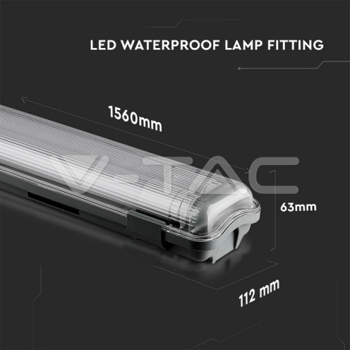 LED Влагозащитено тяло PC/PC 2x1500mm 2x22W 6400K - изглед 8