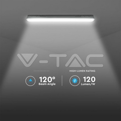 LED Влагозащитено Тяло М-Серия 1200мм 36W 4000K Авариино Захранване Стоманен Клип 120LM/W - изглед 8