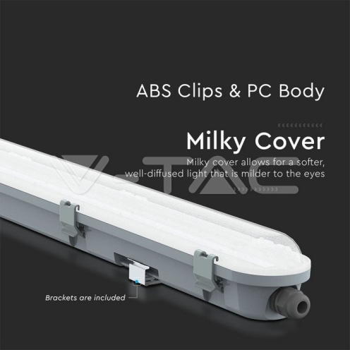 LED Влагозащитено Тяло M-Серия 600мм 18W 4000K Мат 120LM/W - изглед 4