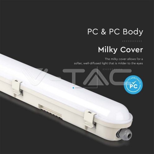 LED Влагозащитено Тяло SAMSUNG ЧИП - 120см 60W 6000K 120LM/W - изглед 4