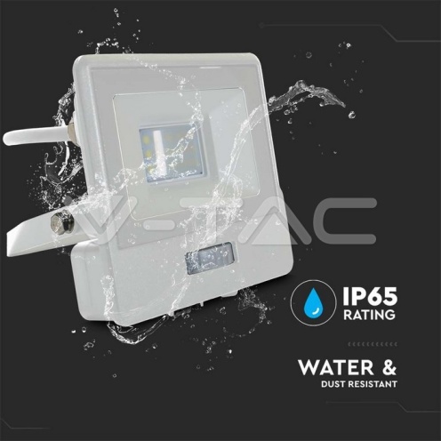 10W LED Прожектор PIR Сензор SAMSUNG ЧИП Бяло Тяло 3000К 1М Кабел - изглед 8