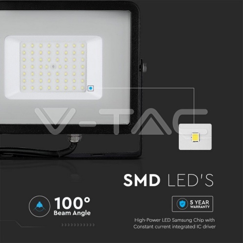 50W LED Прожектор SAMSUNG ЧИП SMD G2 Черно Тяло 4000К - изглед 12