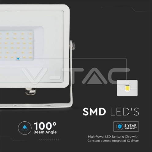 30W LED Прожектор SAMSUNG ЧИП G2 SMD Бяло Тяло 4000К - изглед 4
