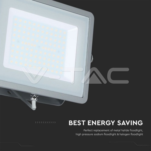 100W LED Прожектор SAMSUNG ЧИП G2 SMD Сиво Тяло 4000К - изглед 14