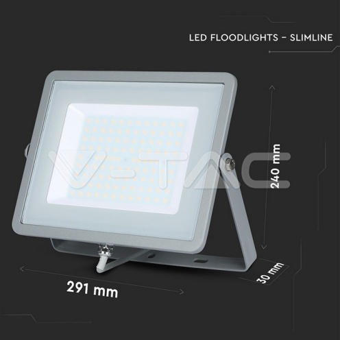 100W LED Прожектор SAMSUNG ЧИП G2 SMD Сиво Тяло 4000К - изглед 4