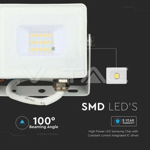 10W LED Прожектор SAMSUNG ЧИП SMD Бяло Тяло 3000К /1/ - изглед 12 - rZ commerce 10W LED Прожектор SAMSUNG ЧИП SMD Бяло Тяло 3000К /1/ - изглед 12