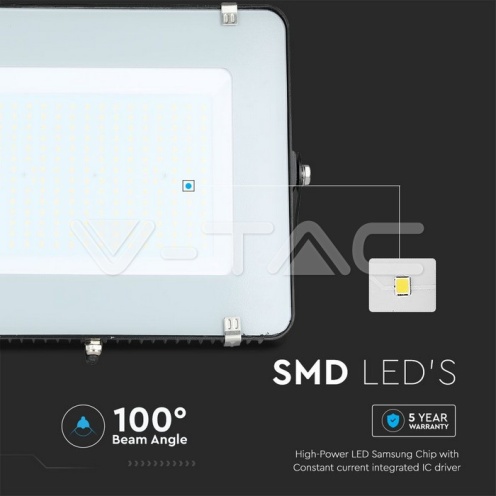 200W LED Прожектор SAMSUNG ЧИП G2 SMD Черно Тяло 6400К - изглед 10