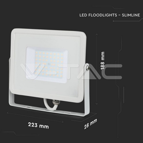 50W LED Прожектор SAMSUNG ЧИП SMD G2 Бяло Тяло 4000К - изглед 2