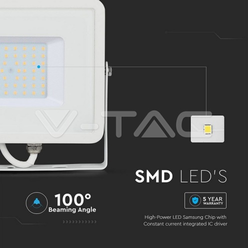 50W LED Прожектор SAMSUNG ЧИП SMD G2 Бяло Тяло 3000К - изглед 8 - rZ commerce 50W LED Прожектор SAMSUNG ЧИП SMD G2 Бяло Тяло 3000К - изглед 8