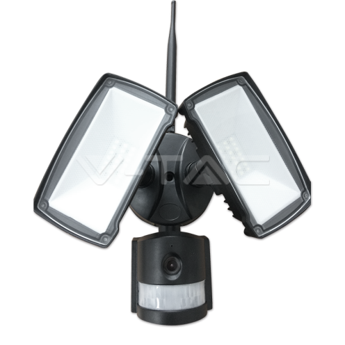 18W LED Прожектор С WIFI Сензор Камера Черен 6000К - изглед 1