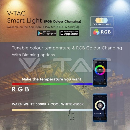 50W WIFI Прожектор RGB+WW+CW - изглед 15