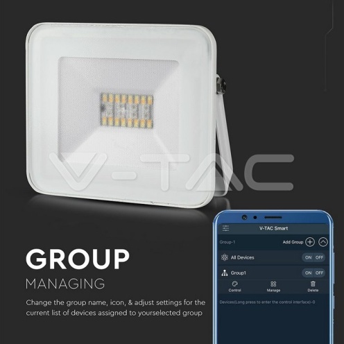 20W LED Прожектор Bluetooth Бяло Тяло RGB + W - изглед 2 - rZ commerce 20W LED Прожектор Bluetooth Бяло Тяло RGB + W - изглед 2