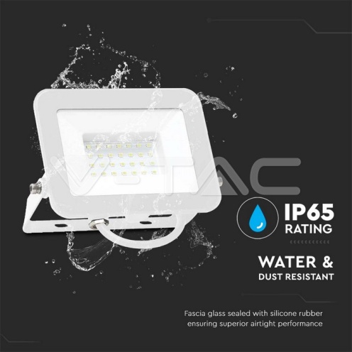 30W LED Прожектор SAMSUNG Чип PRO-S Бяло Тяло 6500К - изглед 5 - rZ commerce 30W LED Прожектор SAMSUNG Чип PRO-S Бяло Тяло 6500К - изглед 5
